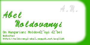 abel moldovanyi business card